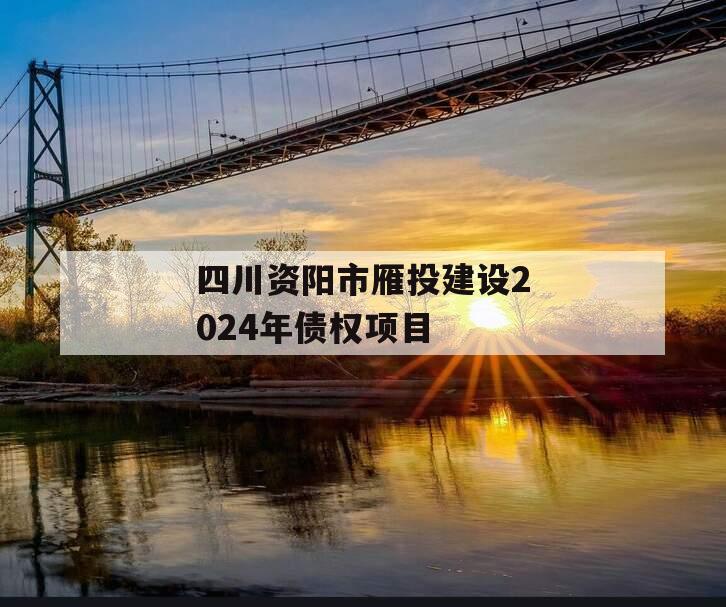 四川资阳市雁投建设2024年债权项目