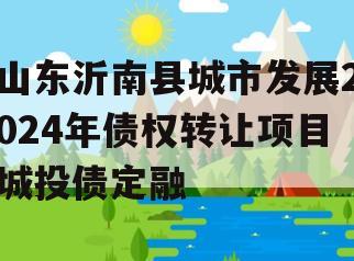 山东沂南县城市发展2024年债权转让项目城投债定融