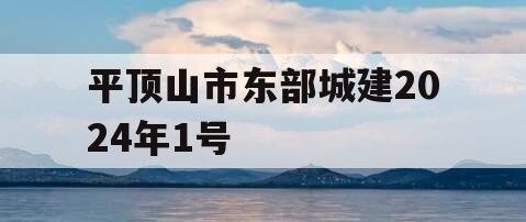 平顶山市东部城建2024年1号