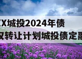 XX城投2024年债权转让计划城投债定融