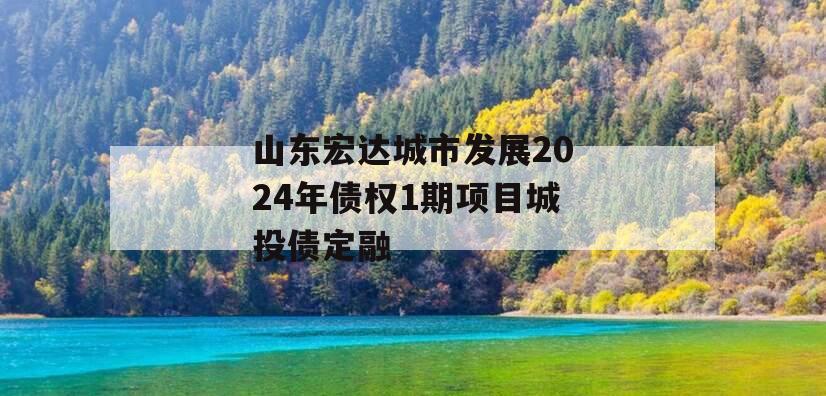 山东宏达城市发展2024年债权1期项目城投债定融