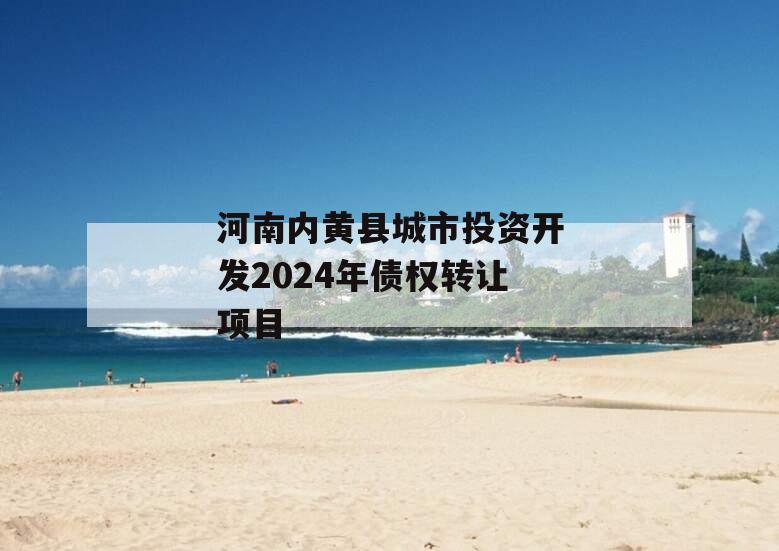 河南内黄县城市投资开发2024年债权转让项目